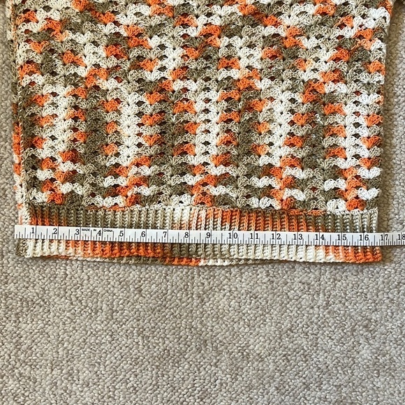 Vintage Hand Crocheted  Multicolor Sweater - Picture 9 of 10